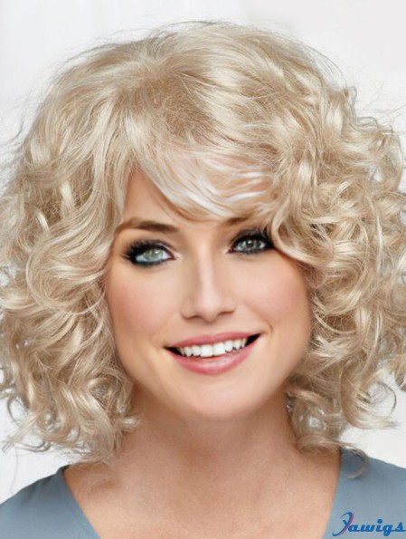 Curly Platinum Blonde Chin Length 12 inch Hairstyles Classic Wigs