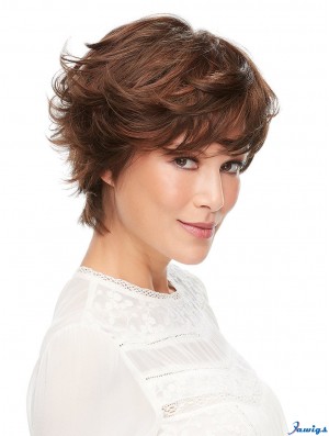 100% Hand-tied Auburn 6 inch Short Layered High Quality Classic Wigs