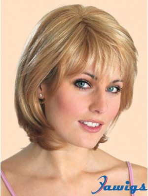 Cheap Synthetic Lace Front Wigs Straight Style Blonde Color Chin Length