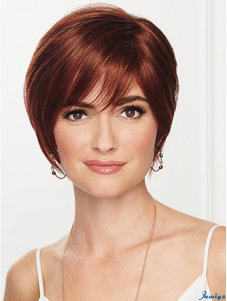 Capless Auburn 8 inch Cropped Boycuts Synthetic Wigs