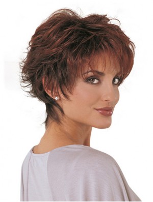 Synthetic Fashion Wigs Classic Cut Short Length Auburn Color