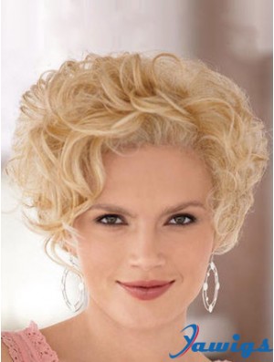 High Quality Blonde Short Curly Classic Lace Front Wigs