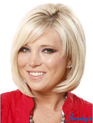 Lace Front Chin Length Straight Blonde Online Bob Wigs