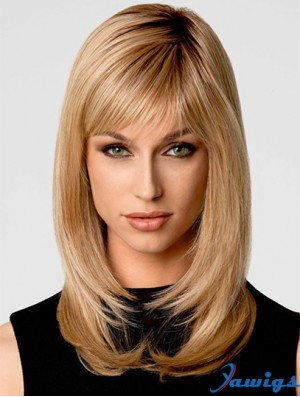 Heat Friendly Synthetic Wigs With Capless Blonde Color Wavy Style