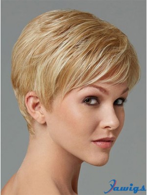 Synthetic Hair For Sale Boycuts Cropped Length Blonde Color