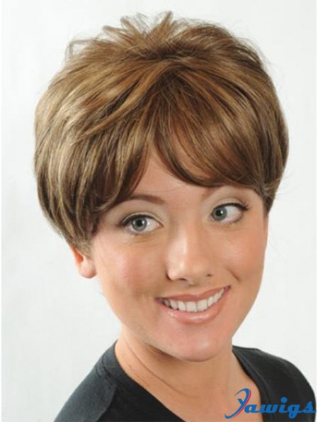 Short Boycuts Straight Auburn Online Synthetic Wigs