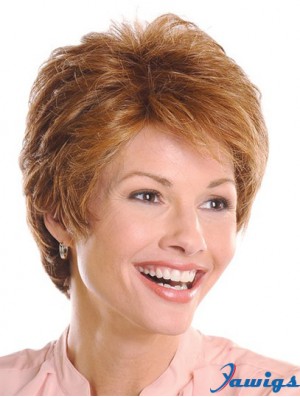 Top 5 inch Wavy Brown Layered Short Wigs