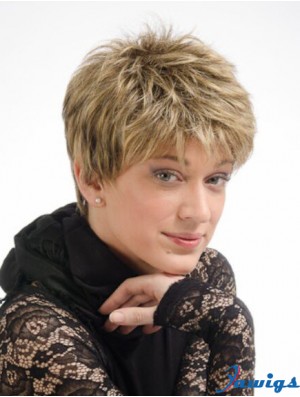 Modern 6 inch Straight Blonde Boycuts Short Wigs