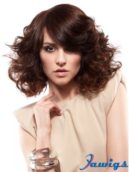 Curly Layered Shoulder Length Auburn Gorgeous Lace Front Wigs