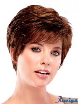 Cropped Boycuts Wavy Auburn Durable Synthetic Wigs