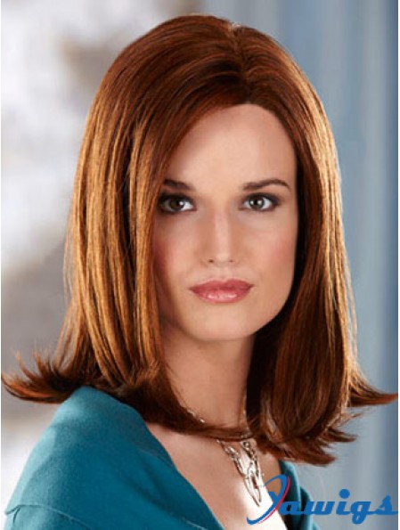 Shoulder Length Without Bangs Straight Auburn Great Synthetic Wigs