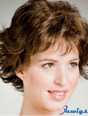 Stylish 8 inch Wavy Brown Layered Short Wigs