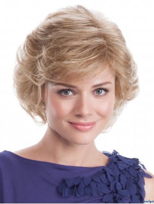 Blonde Wavy 9 inch Capless Wig For Women Classic Style