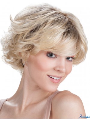 Classic Wavy Capless Blonde 9 inch Short Hair Wig