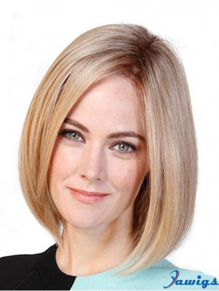 Straight Bobs Blonde 11 inch Monofilament Cancer Patient Wigs