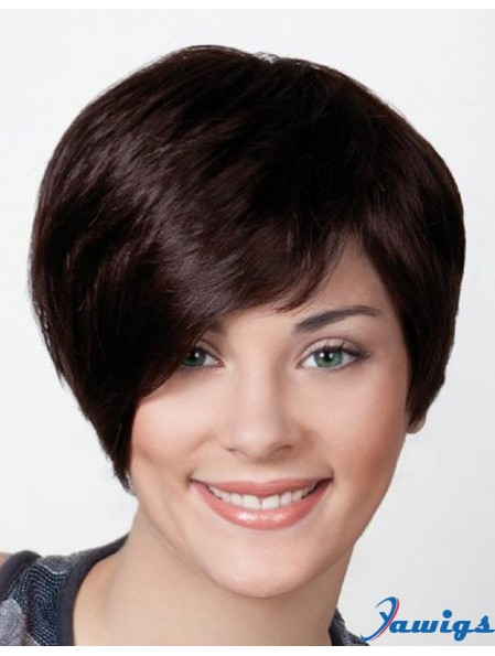 Black Boycuts Short 8 inch Straight Synthetic Monofilament Wig Sale