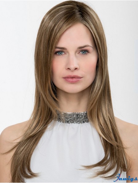 Synthetic Ombre/2 tone Straight 18 inch Capless Without Bangs Ladies Long Wig