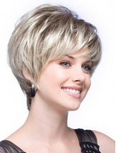 Grey Synthetic Wigs Short Length Wavy Style Wigs