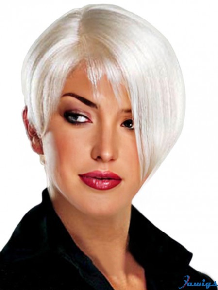 Durable Short Straight Grey Lace Front Wigs