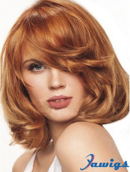 Chin Length Wavy Monofilament Auburn Best Bob Wigs