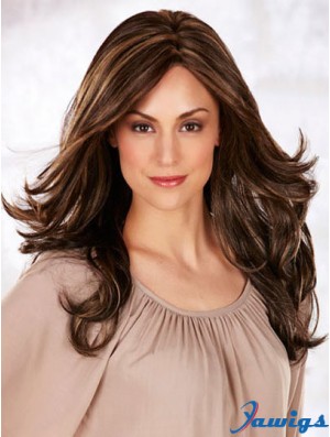 Long Monofilament Wigs Wavy Style Long Length Brown Color