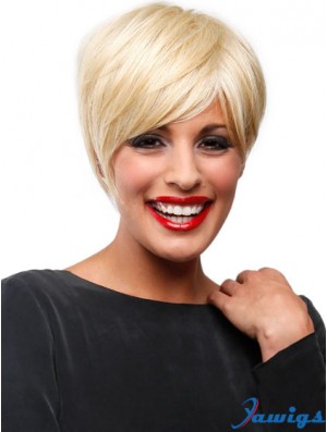 Affordable Blonde Short Straight Boycuts Lace Front Wigs