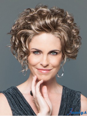 Curly Brown Designed Short Classic Wigs