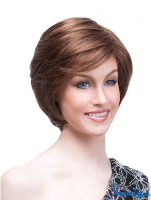 Chin Length Straight Monofilament Auburn High Quality Bob Wigs