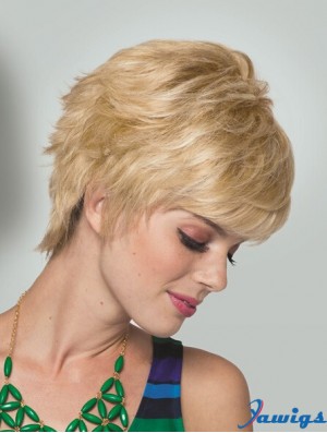 Boycuts Short Straight Blonde 5 inch Convenient Monofilament Wigs