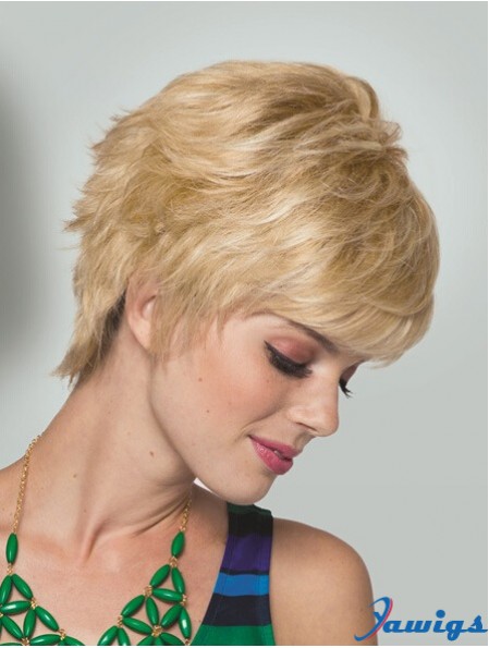 Boycuts Short Straight Blonde 5 inch Convenient Monofilament Wigs