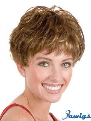 Layered Short Straight Blonde 5 inch Style Monofilament Wigs