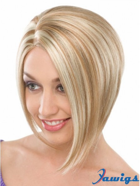 Capless Chin Length Straight Blonde Fashionable Bob Wigs