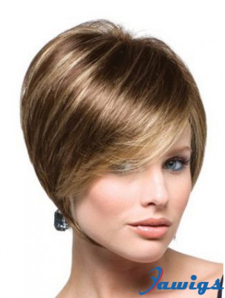 Capless Short Straight Brown Incredible Bob Wigs