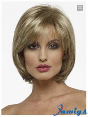 Capless Chin Length Straight Blonde Fashion Bob Wigs