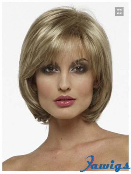 Capless Chin Length Straight Blonde Fashion Bob Wigs