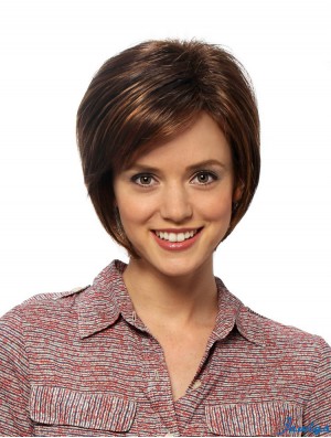 Straight Chin Length Auburn 8 inch Capless Online Bob Wigs