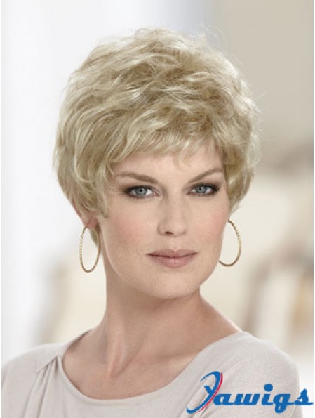 Boycuts Wavy Blonde Capless Discount Short Wigs