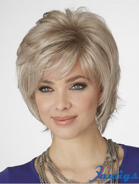 Wigs Blonde Bob With Capless Wavy Style Chin Length