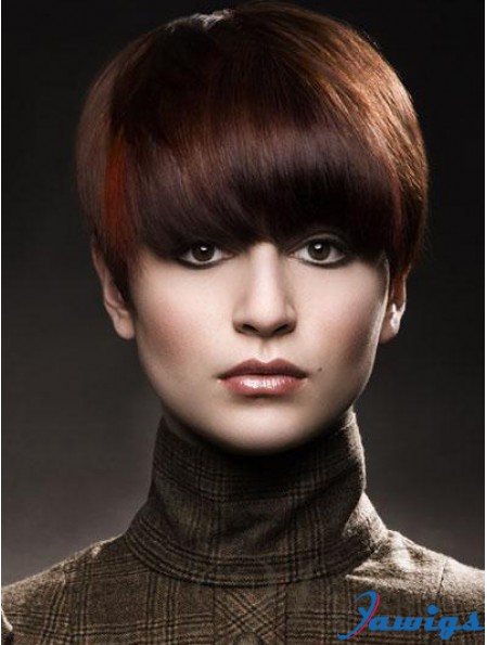 Boycuts Straight Auburn Capless High Quality Short Wigs