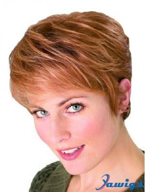 Straight Boycuts Cropped Perfect Auburn Synthetic Wigs