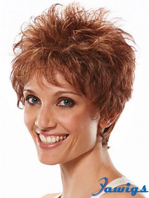 Boycuts Wavy Auburn Capless Flexibility Short Wigs