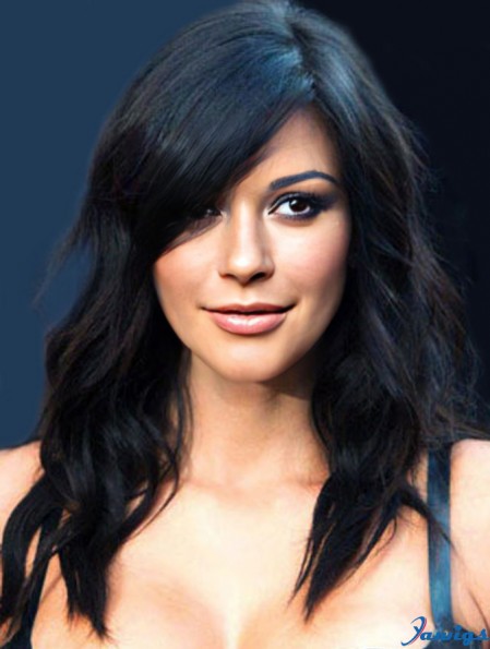 Kim Kardashian Wig With Remy Human Capless Black Color Wavy Style