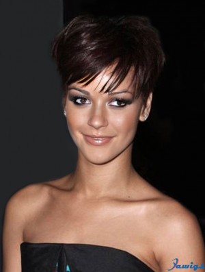 Rihanna Style Wigs With Capless Boycuts Cropped Length Auburn Color