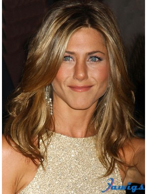 Long Wavy Without Bangs Capless Blonde Popular 18 inch Jennifer Aniston Wigs