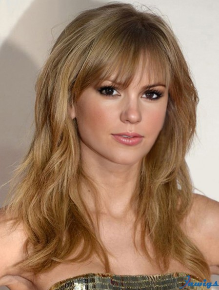 Taylor Swift Wigs Cheap Remy Human Wavy Style With Bangs