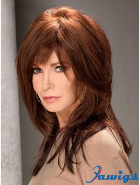 Long Straight With Bangs Full Lace Brown Top 16 inch Jaclyn Smith Wigs