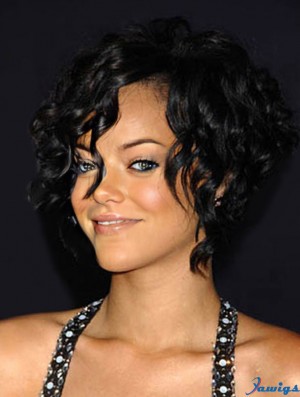 Sassy Chin Length Black Straight Capless Rihanna Wigs