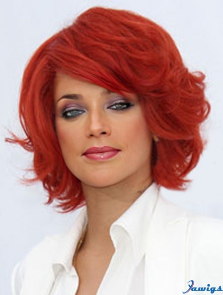 High Quality Chin Length Red Wavy Capless Rihanna Wigs