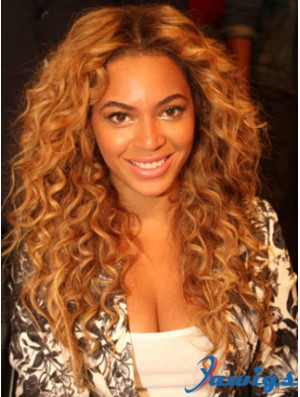 Blonde Long Wavy Without Bangs Lace Front 22 inch Beyonce Wigs