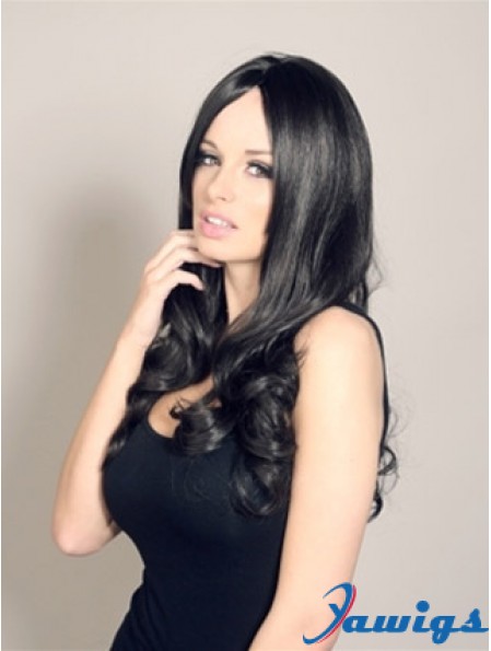 Fabulous Black Long Wavy 20 inch Without Bangs Jessica Wright Wigs